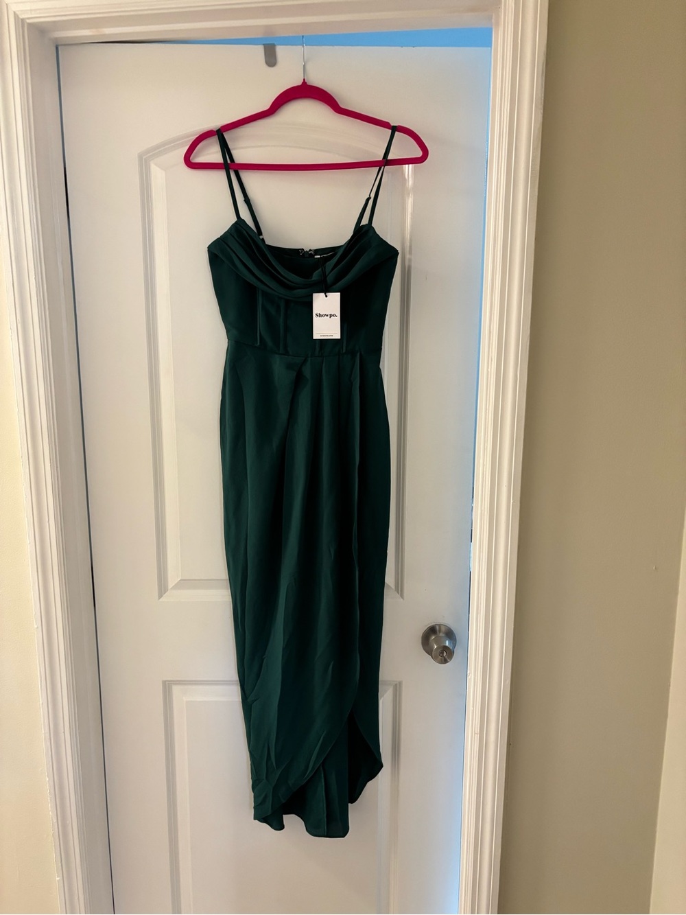 Forest Green Corset Bridesmaids Slip Dress